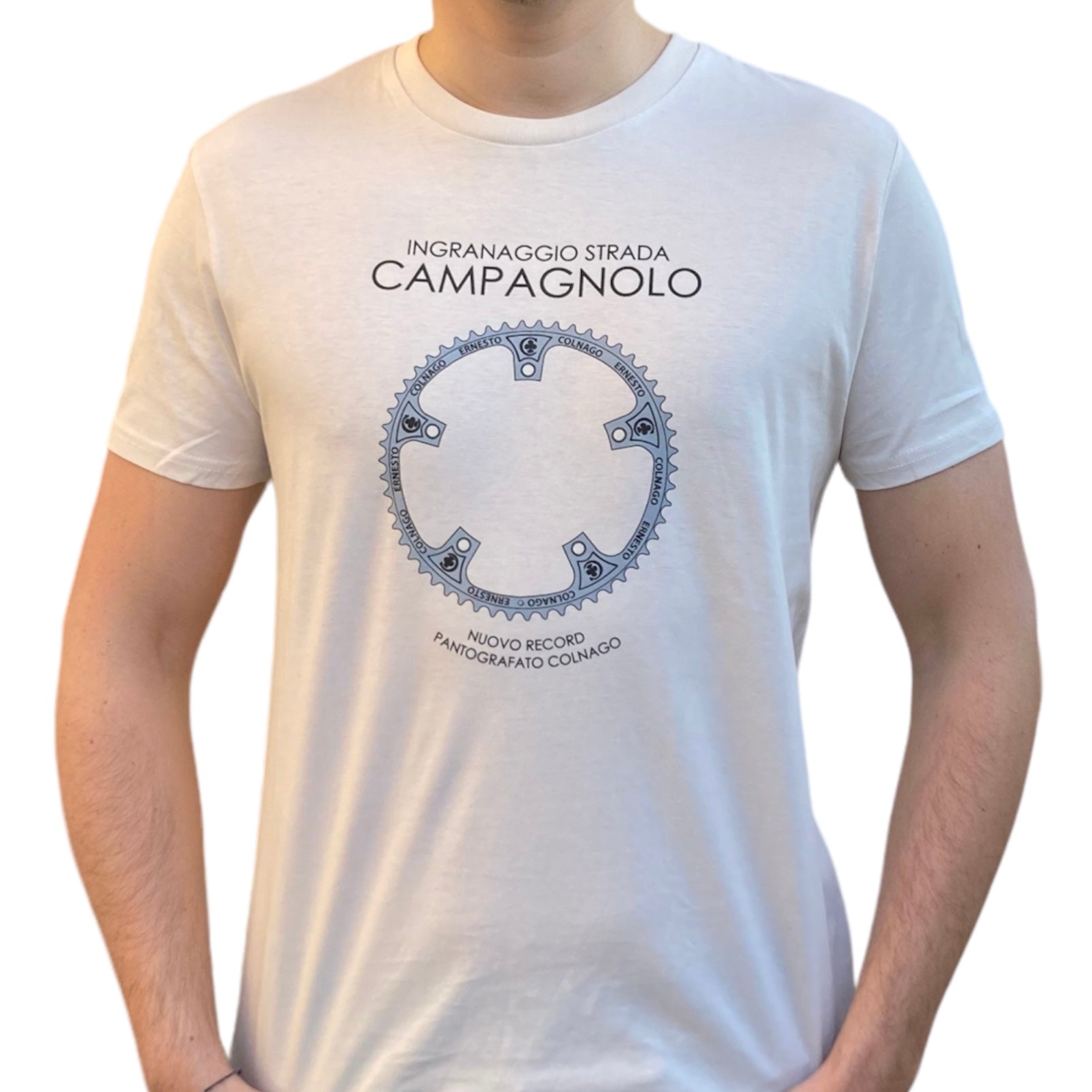 Gedehams Forinden Bering strædet T-shirt "Campagnolo Ingranaggio Strada by Colnago" – corsaclassic